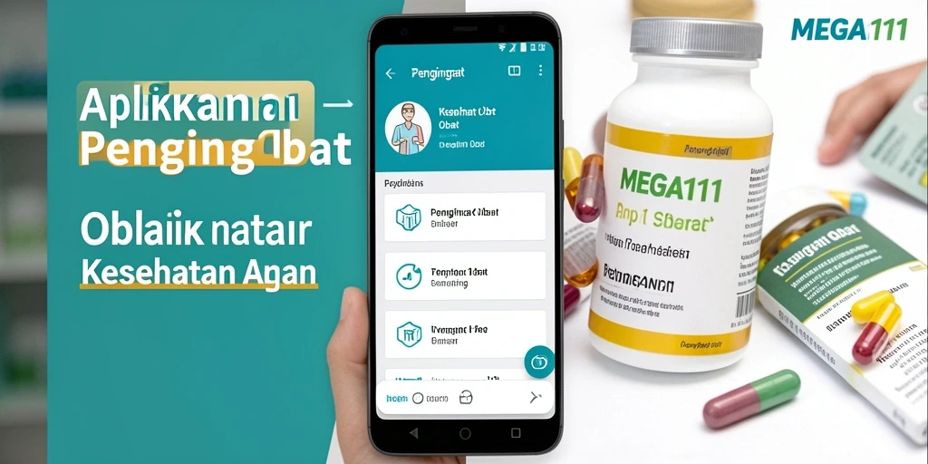 Tampilan antarmuka MEGA111 yang intuitif untuk pengingat obat.