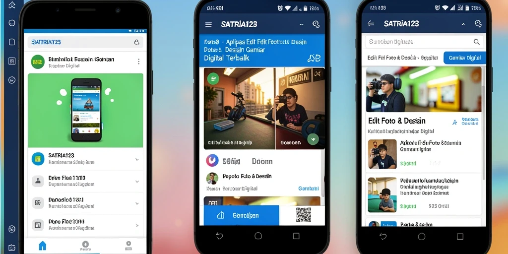 Antarmuka SATRIA123 yang menarik dan fitur editing yang lengkap.